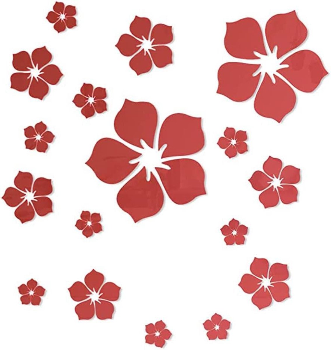 Acryl Spiegel Bloem - Wanddecoratie Set - Woonkamer Opfleuren - Zelfklevend Ontwerp - 18 D
