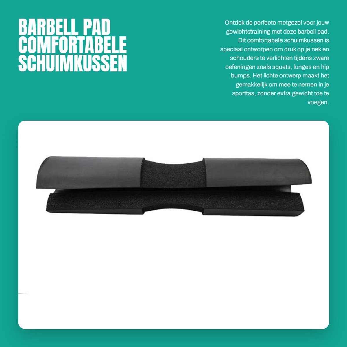 Dailygoods- Halterkussen Lichtgewicht - Hoog Gripoppervlak - Multi Oefeningen - Beschermend Schuimrubber - Draagbaar Ontwerp - Verlicht Druk op Nek/Schouders - Gewichthefpad