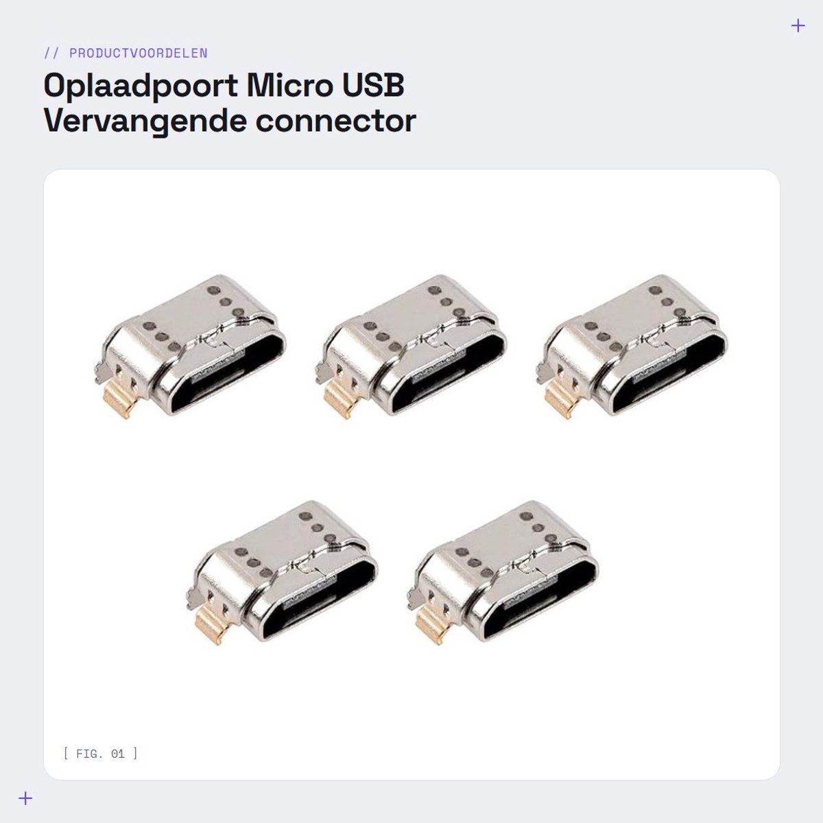 Dailygoods - Oplaadpoort Micro USB - Vervangende connector - 5 stuks - Geschikt voor Samsung Galaxy Tab A - Hoogwaardige kwaliteit
