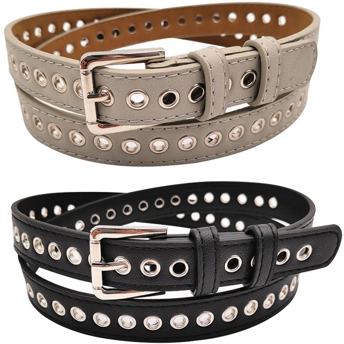 Dailygoods - 2-delige Effen Riem Zonder Perforatie - Modieuze Accessoires voor Iedereen