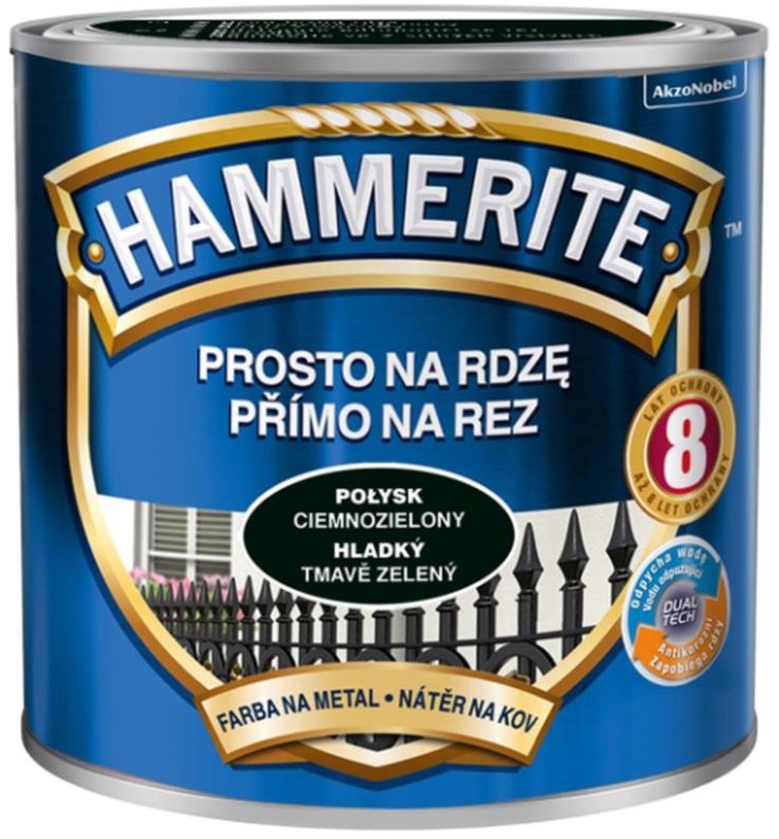 Hammerite Direct roest glad 0,25 l, donkergroen