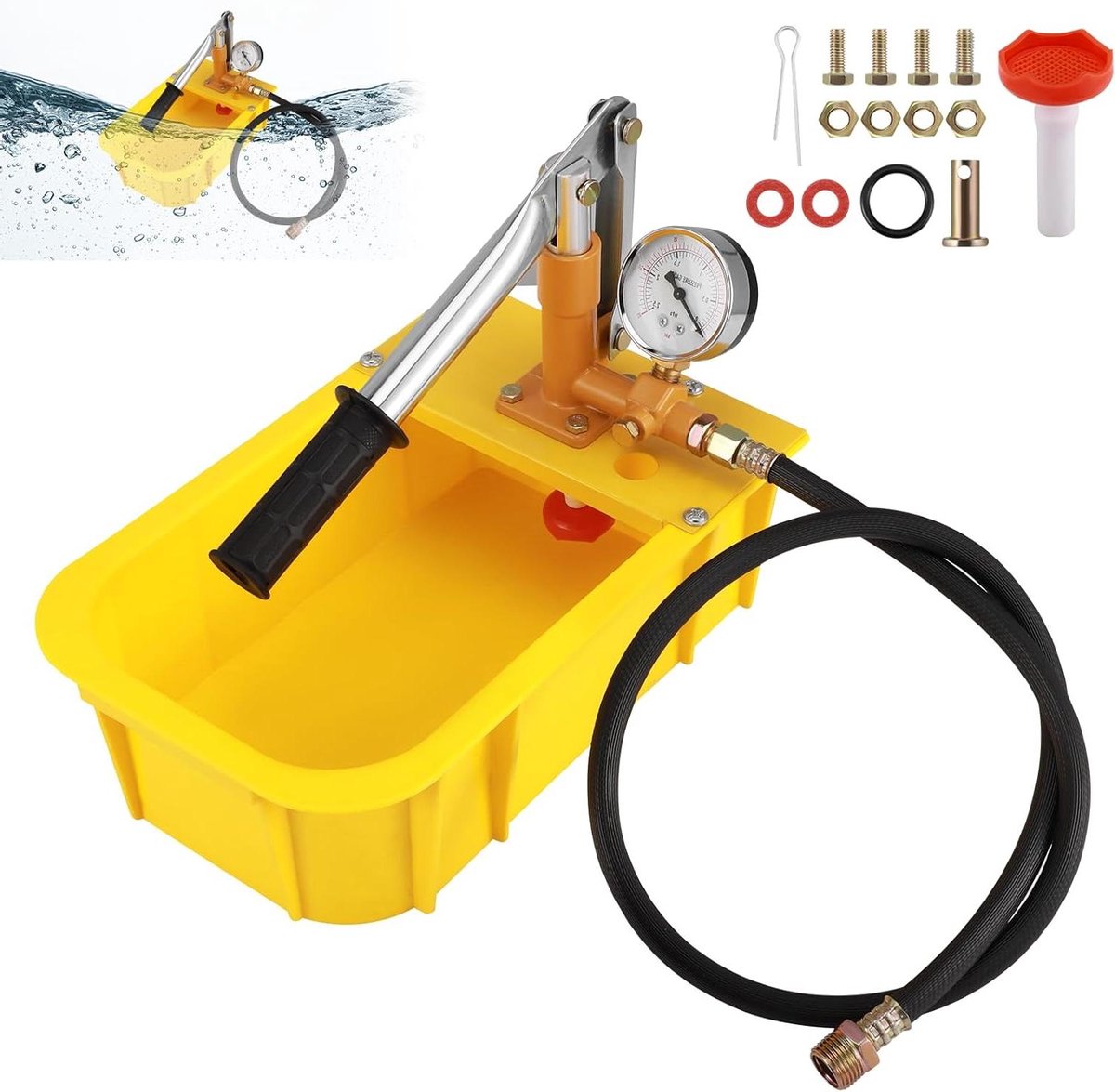 Handmatige Pomp - Testpomp - Druk Testen - Grote Schaal - 5L Tank - Geel