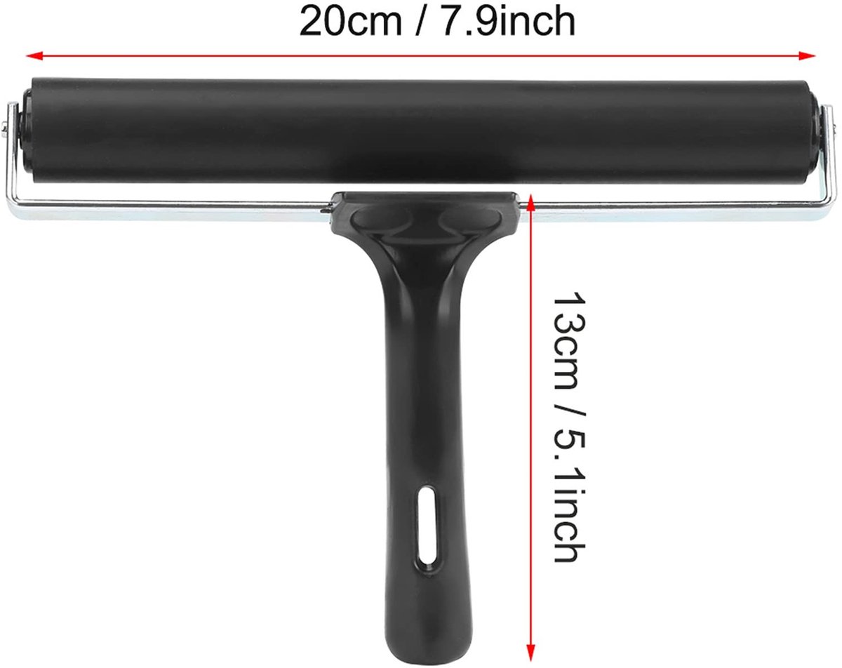 Dailygoods- Rubber Brayer 20cm - Roller - Borstel - Inking Tool - Olieverf - Kunstgereedschap - Hoogwaardige kwaliteit - Afdrukroller