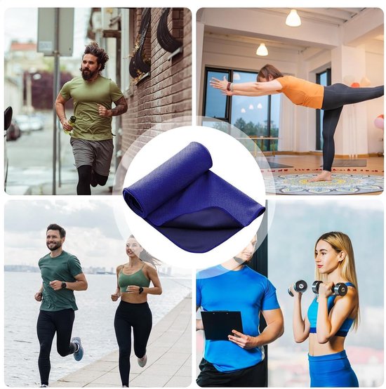 Sport Handdoek - Koeldoek - Fitness en Yoga - Ademend en huidvriendelijk - 30 x 100 cm - Blauw — afbeelding 4