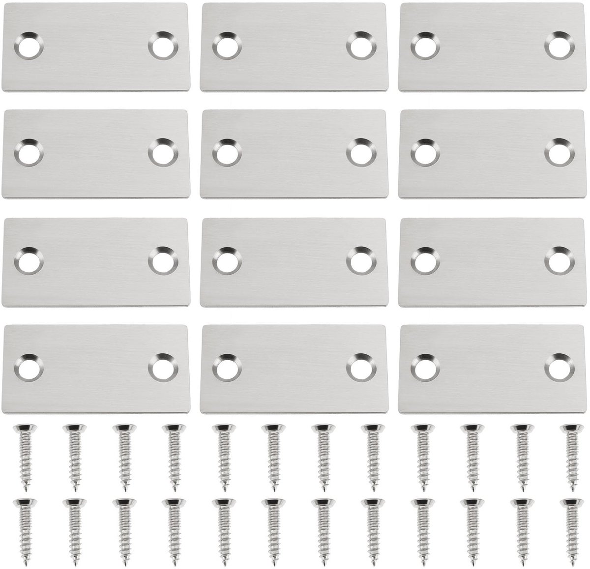 Dailygoods- Deurstrike 28x56.6mm - Roestvrij Staal - Gat Cover - Afdekken Deurslot - Schone Afwerking - Duurzaam en Roestbestendig - Deurgatcover