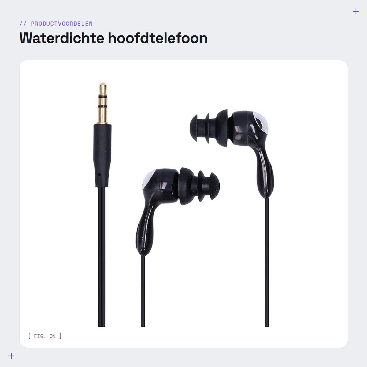 Dailygoods - Waterdichte hoofdtelefoon - Sporthoofdtelefoon - Ergonomisch design - Zwart - Zwemmen, surfen, hardlopen - IP68 - Perfect voor actieve li...