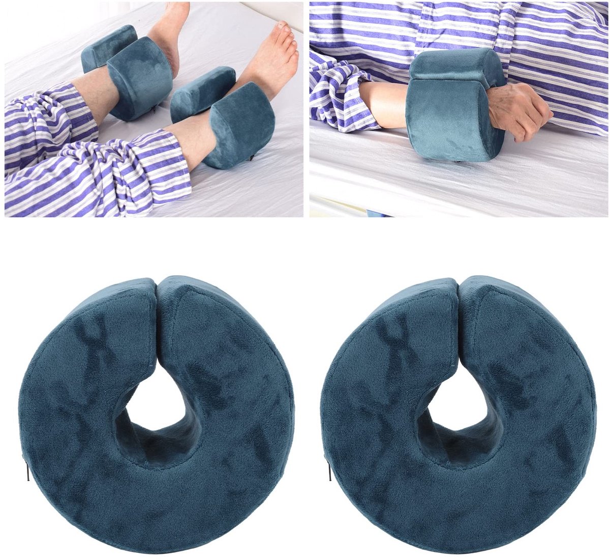 Dailygoods- Hielkussen Ondersteuning - Hielkussentjes voor Doorligwonden - Enkel Hiellift - Donut Kussen - 2 Stuks - 17 X 17 X 11 Cm - Voetkussen