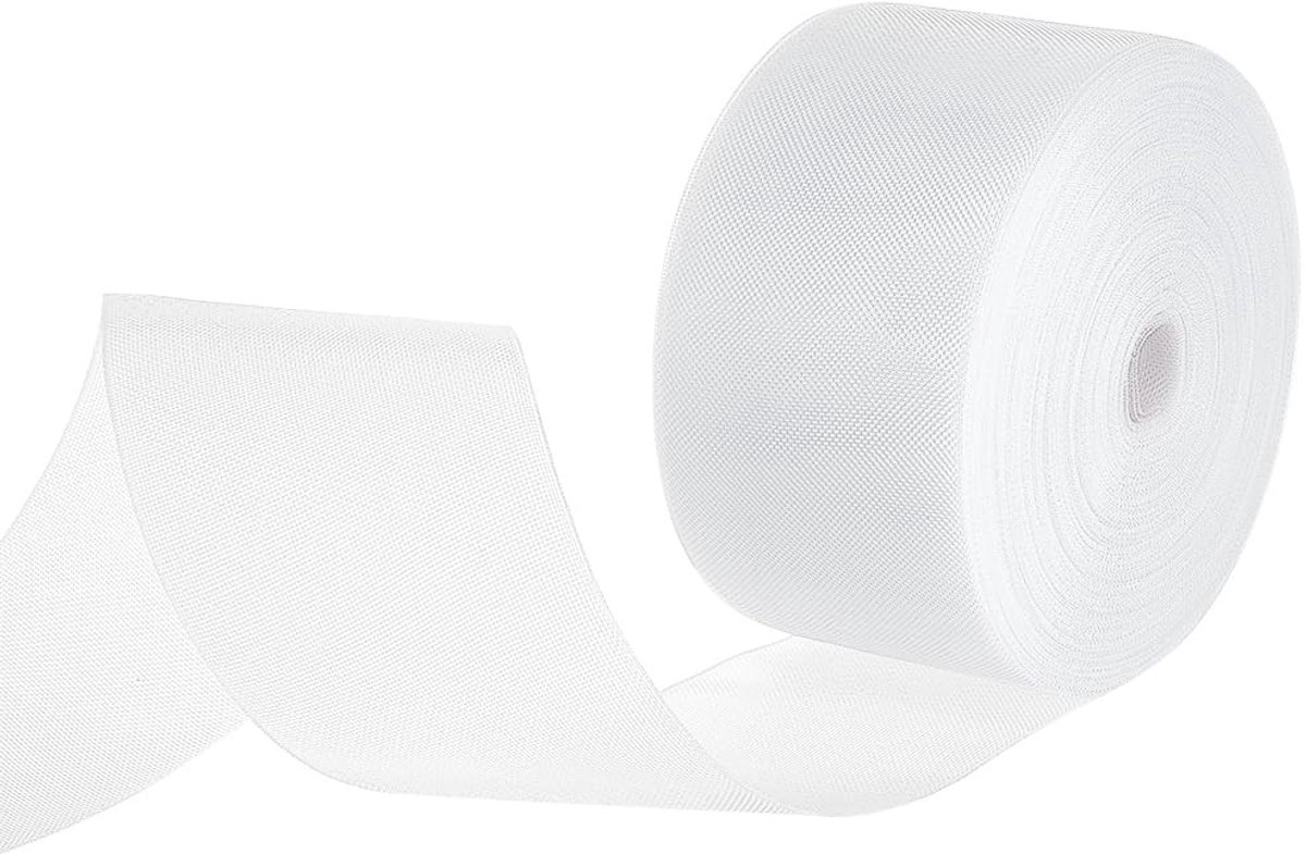 Dailygoods- Gordijn 50 m Doorschijnend - Naaibare Stoffen - Witte Rubriek Tape - 8.3 cm Breed - Kledingstuk Accessoires - Voor Thuis Naaien - Raamdecoratie