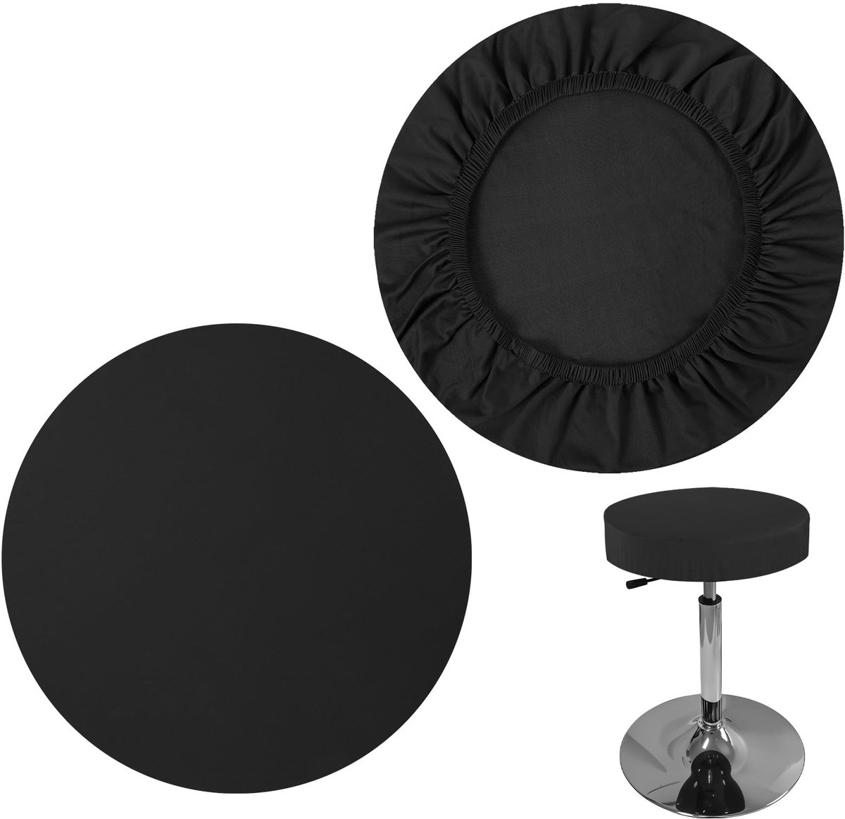 Dailygoods- Krukhoes - 2x Elastische Ronde Hoes - Wasbare Kussensloop - Antislip - Zacht en Comfortabel - Duurzaam Polyester - Stoelhoes