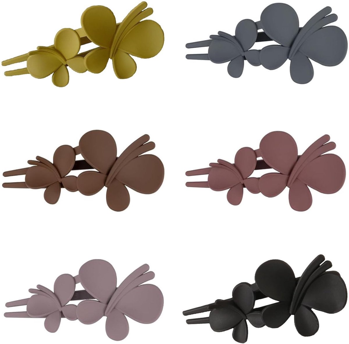 Dailygoods- Haarspelden Set van 6 - Eendenbek Haarspelden - Antislip Grip - Bloemenpatroon - Geschikt voor Alle Haartypes - 10 x 5 cm - Haaraccessoires