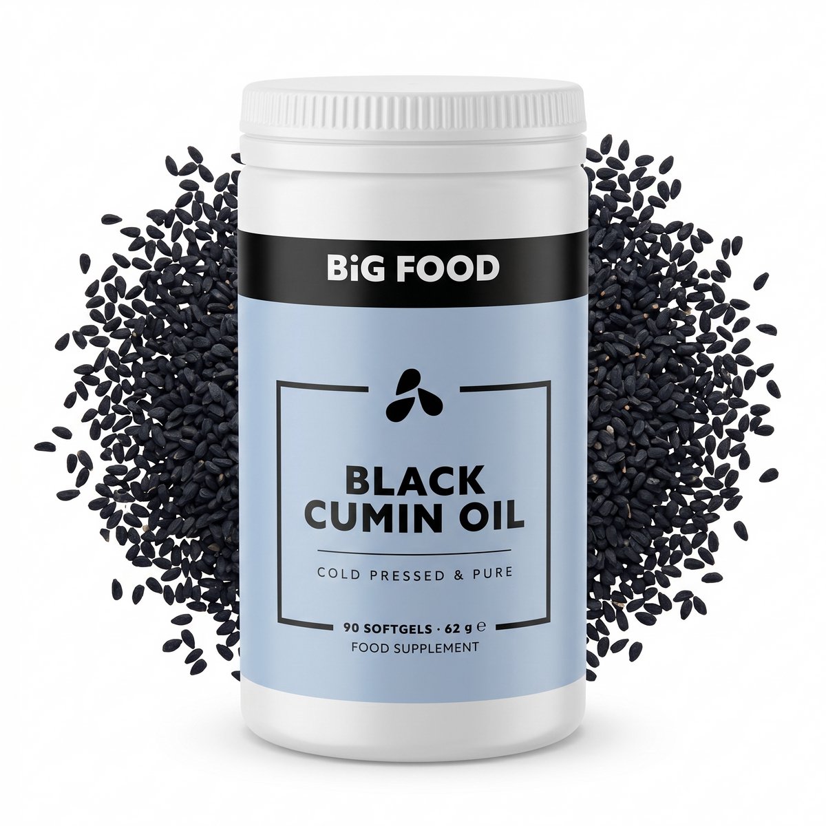 Big Food -  Zwarte Komijn Olie - 90 softgels (500mg) - Het Gezondheidsgeheim Uit Egypte