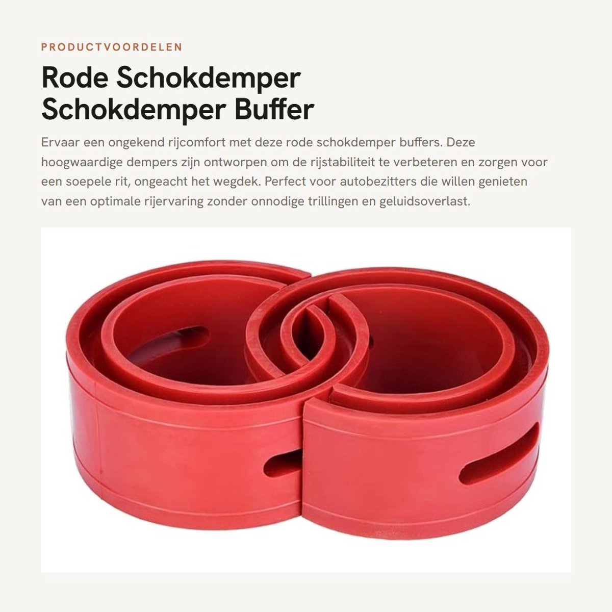 Dailygoods- Schokdemper Verbetert Rijcomfort - Schokdemper Buffer - Schokveer - Auto Schokdemper - Trillingsabsorberend - Veiligheidsbescherming - Vering