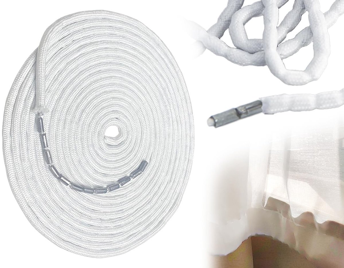 Dailygoods- Gordijnlood Gladde Verzwaarde Loodketting - Gordijngewichten - Loodlijn voor Buiten - Hangend Loodkoord - 6M, 50g/M - Hoge Kwaliteit - Gordijngewicht