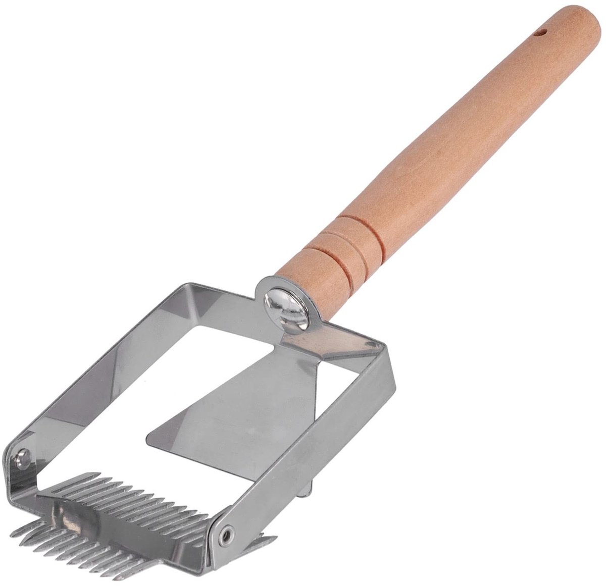 Dailygoods- Ontzegel Vork Dubbele Functie - Houten Handgreep - Roestvrij Staal - Bijenteelt Gereedschap - Honing Verzamelen - Lichtgewicht 156G