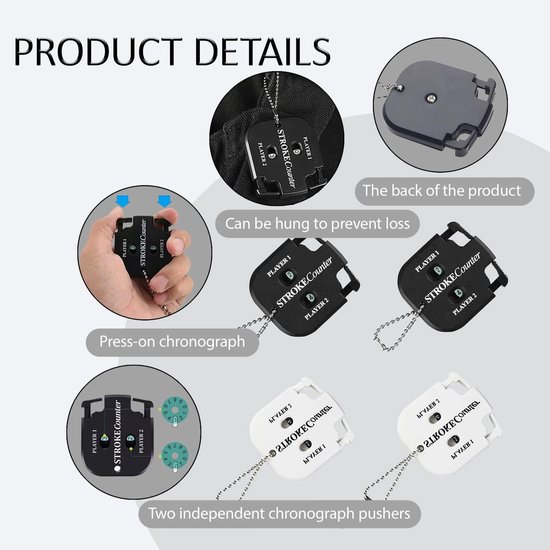 Dailygoods - 4 Stuks Golf Scoretellers met Sleutelketting - Draagbare Handteller van Dailygoods — afbeelding 5