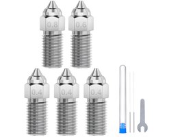 ELEGOO Neptune 4 / 4 Pro Hardened Steel Nozzle Set (0.4 mm x3, 0.6 mm x1, 0.8 mm x1)