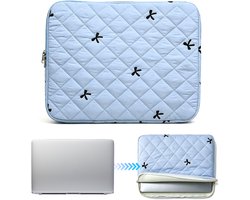 11 inch laptop sleeve – 28 × 21 × 2 cm – Met geborduurd strikaccent – ​​geschikt voor 11 inch MacBooks, Chromebooks en pc-laptops – Ideaal voor opslag en gebruik onderweg.