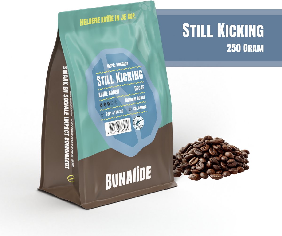 Bunafide - Still Kicking - Medium Roast - 100% Arabica - Decaf - Koffiebonen - 250 gram