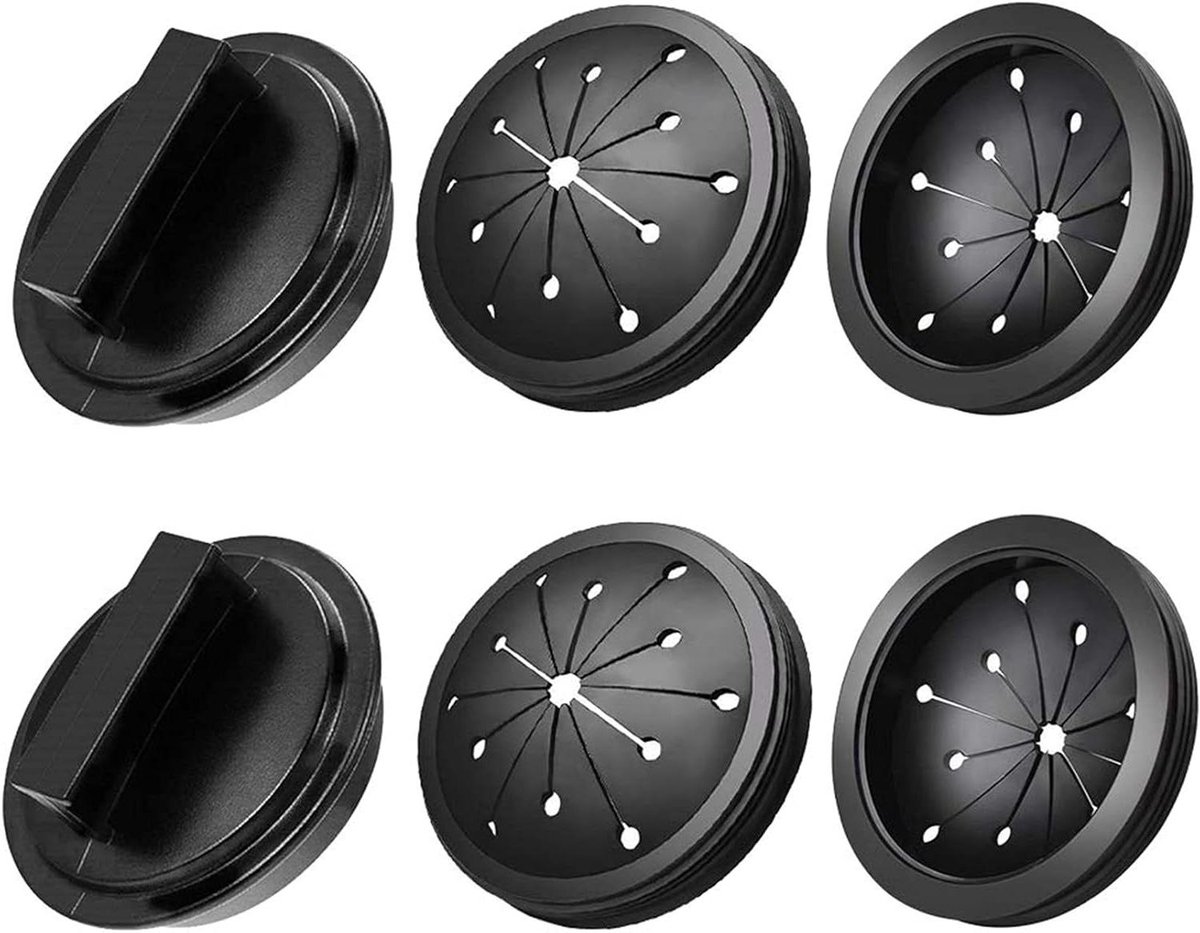 Afvalvermaler Onderdelen - Keuken Accessoires - Schoon Werken - Voorkomt Spetters - 4 Stuks - Zwart