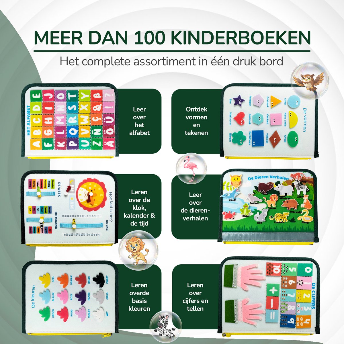GoodsFrom® Busy Board - Montessori speelgoed - Activiteitenbord - Sensorisch speelgoed - Educatief speelgoed - Montessori activiteitenboek - Nederlands — afbeelding 3