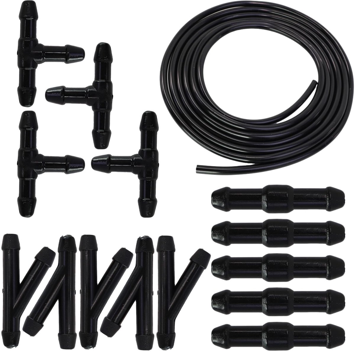 Dailygoods- Reparatieset Hoogwaardige Componenten - Slangverbinders - Ruitensproeier - Voorruitreinigingssystemen - 3 Meter Slang - 15 Stuks - Slangenset