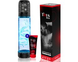 Toys Hub® Automatische Penispomp MAX met Glijmiddel - 2 Penisringen & Ebook - Elektrisch - USB Oplaadbaar - LED Scherm - Sex Toys voor Mannen - Penis Vergroter – 20 CM