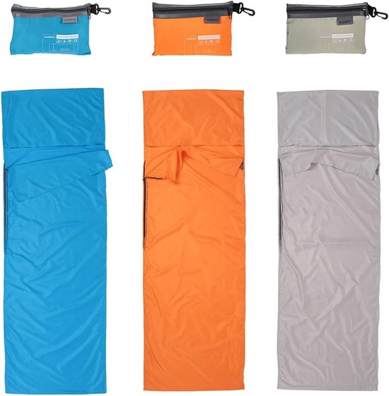 Slaapzak Liner - Reis Slaapzak - Outdoor Reizen - Waterafstotende Stof - Lichtgewicht 500g - Oranje — afbeelding 5