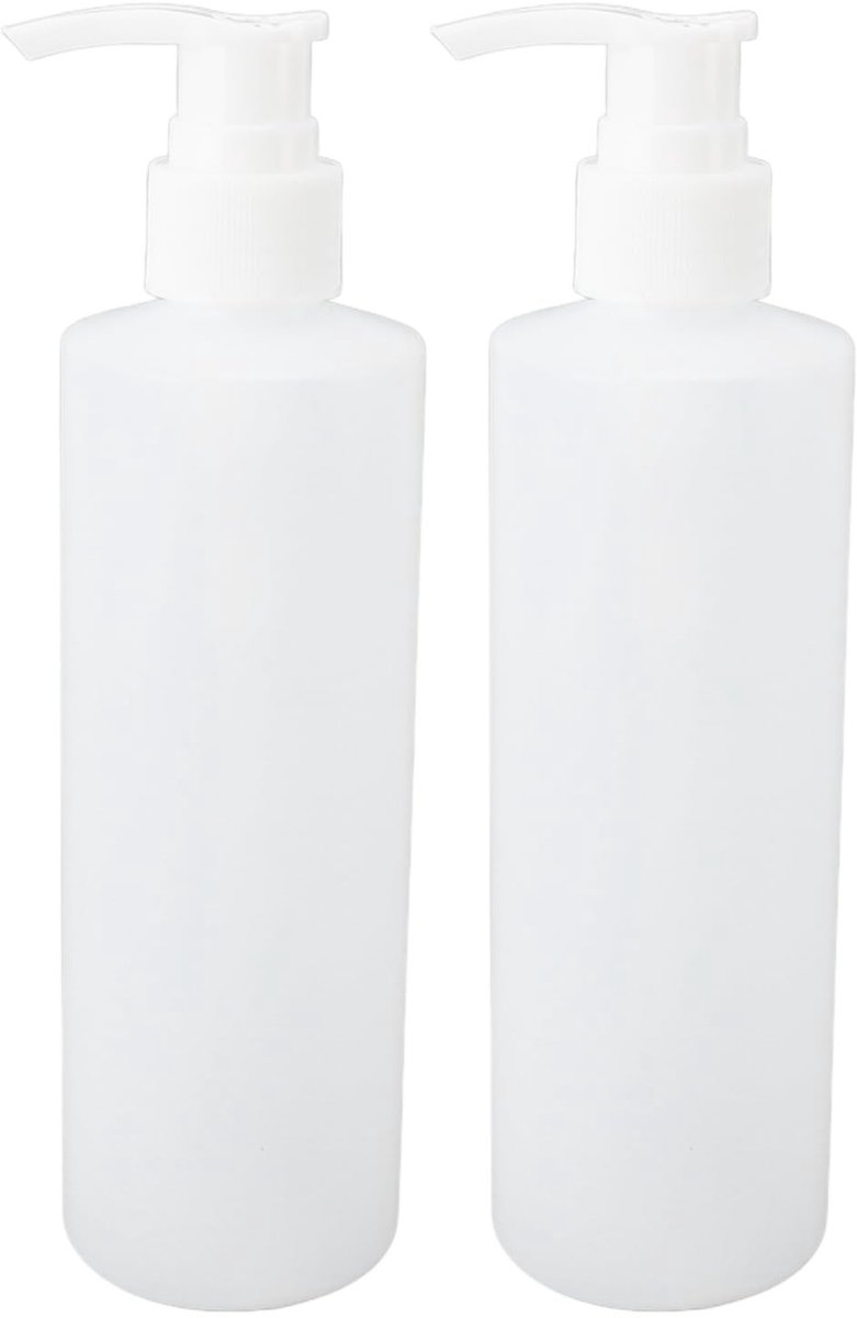 Dailygoods- Pompfles 250 ml - Hervulbare Zeepdispenser - Pompflessen - Massageolie/Pompflessen - 2 Stuks - Efficiënt Doseren - Dispenserfles