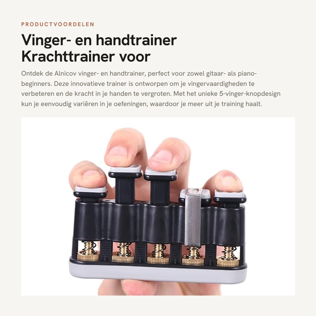 Dailygoods- Handtrainer 5-vinger ontwerp - Verstelbare Spanning 1.36-3.85 kg - Handknijper - Kaaklijn Trainer - Trigger-vingertraining - Hoogwaardige materialen - Vingertrainer