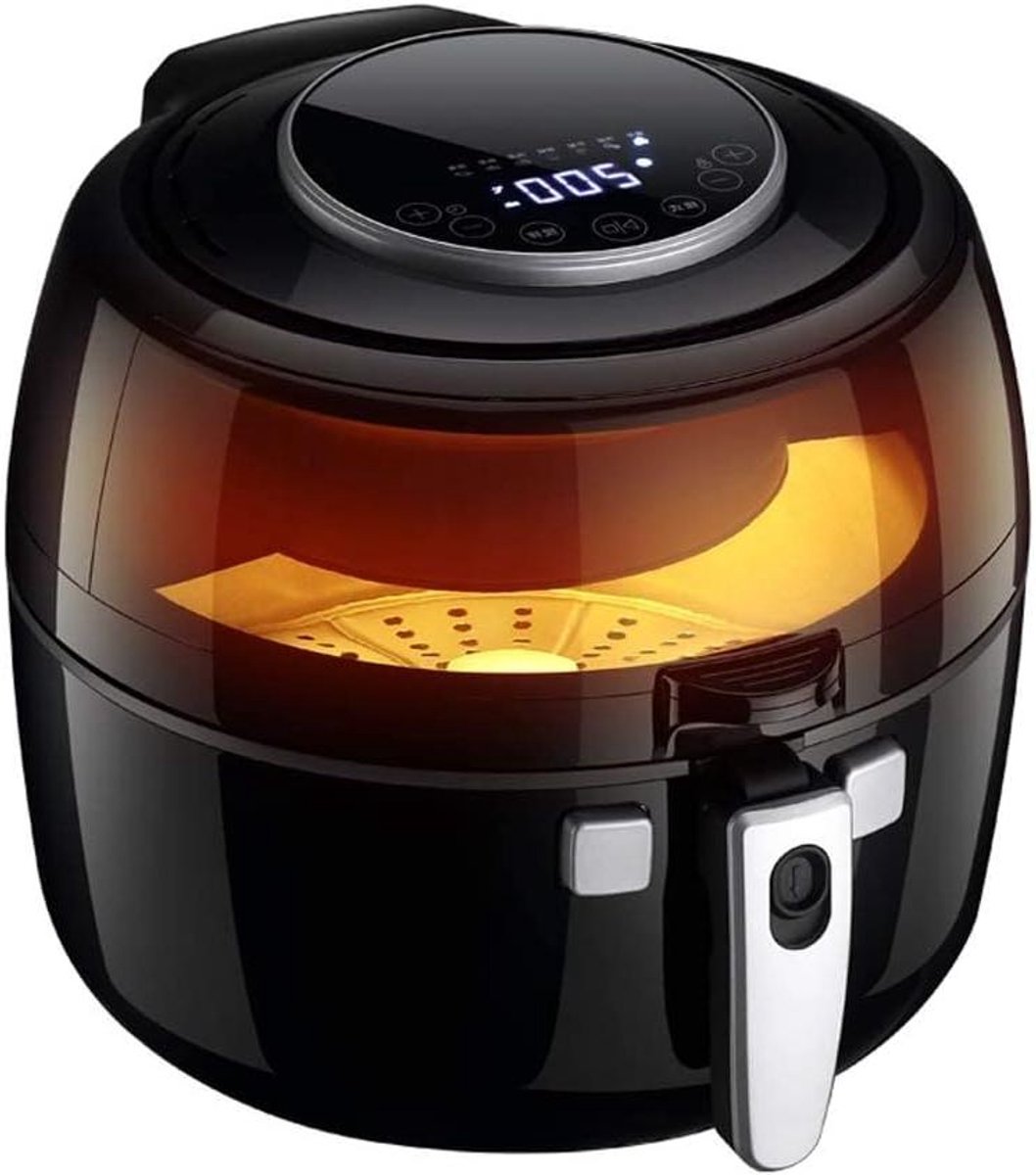 Luchtfriteuse - Gezonde friteuse - Vetarm koken - Digitale bediening - 65 liter - Zwart