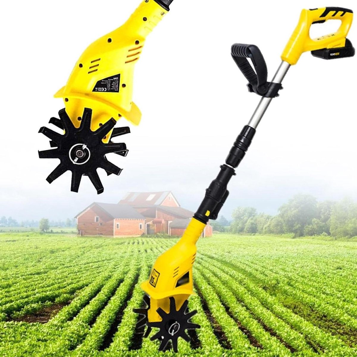 Elektrische Tuinfrees - Bodemwoeler - Bodem Bewerken - Lichtgewicht Draadloos - 10cm Werkbreedte - Zwart