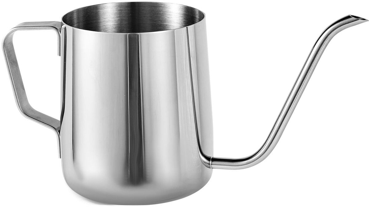 Dailygoods- Plantengieter 350ml - Roestvrij Staal - Kleine Gieter - Lange Tuit - Voor Binnen/Buiten - Afmetingen 18,5x9x7cm
