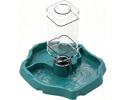Reptielen Waterbak - Voerbak Schildpad - Huisdier Hydratatie - Dubbele Kom - 18 cm Hoog - Blauw