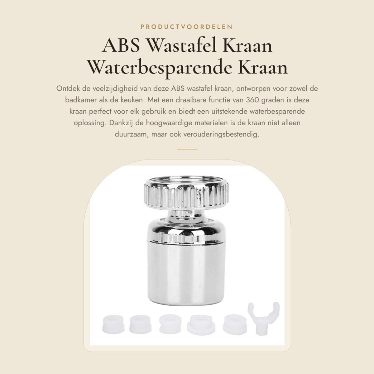 Dailygoods - ABS Wastafel Kraan - Waterbesparende Kraan - 360 Draaibaar - Badkamer Keukenkraan Accessoires - Duurzaam - Geschikt voor de meeste kranen