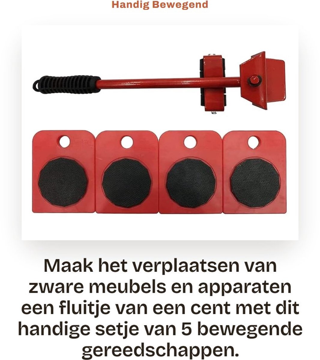 Dailygoods- Meubilair Zware Beweging - Meubelwielen - Meubelwieltjes - 5 Pack - Compact - Tot 150 kg Belastbaar