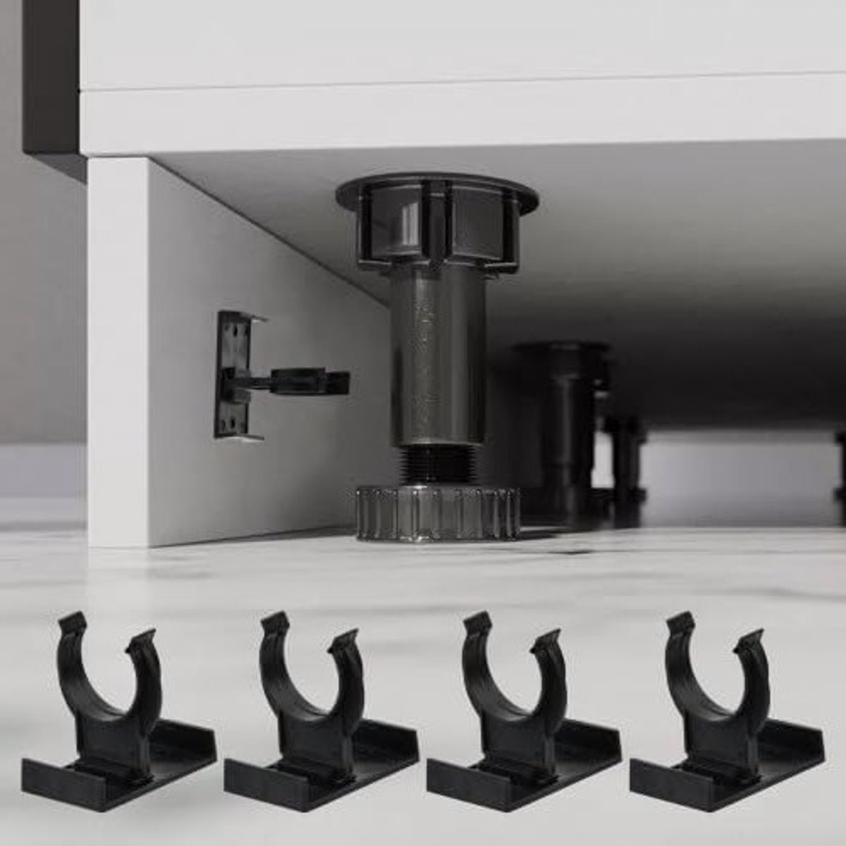 Fixing clips voor keukenkasten met 40 schroeven, skirting clips en 27mm compatibiliteit voor optimale bevestiging