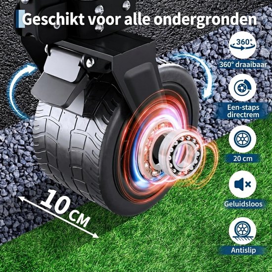 Hutjemutje - Inklapbare Bolderkar - Opvouwbare strandkar - 200kg Draagvermogen - 600D Oxford Stof & Stalen Frame - Verstelbare Duwhendel - 96 x 46 x 97 cm — afbeelding 3