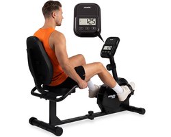 VirtuFit VirtuFit RB100 Ligfiets - Hartslagfunctie - 8 weerstandsniveaus - Verstelbaar zadel en rugleuning - Met transportwielen - LCD display - Recumbent bike - Max. 120 kg gebruikersgewicht - Zwart