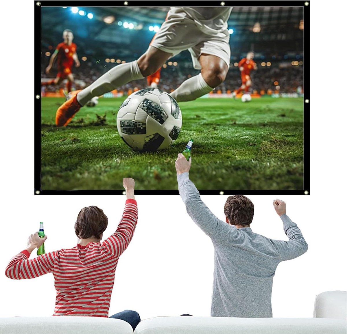 Projectiescherm Buiten - Draagbaar Scherm - Films Kijken - Waterdicht Polyester - 60 Inch 16:9 - Grijs