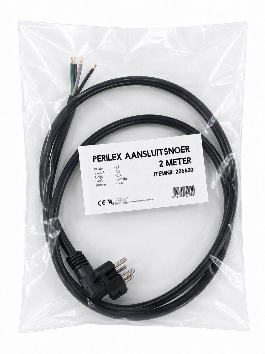 Elektrawebshop Perilex aansluitsnoer 2 meter - 226620