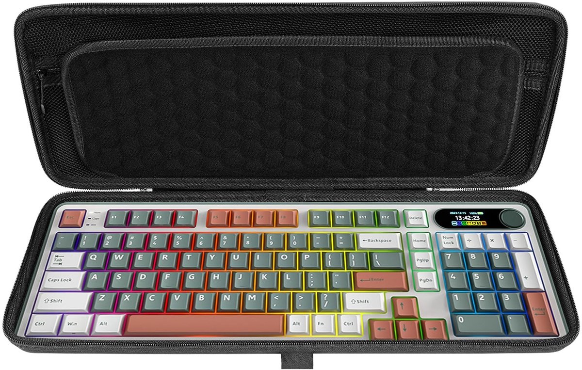 Dailygoods - Reistas met harde schaal - Toetsenbordhoes - Compact en stevig - Geschikt voor draadloze en bekabelde toetsenborden - Ideaal voor gamers...