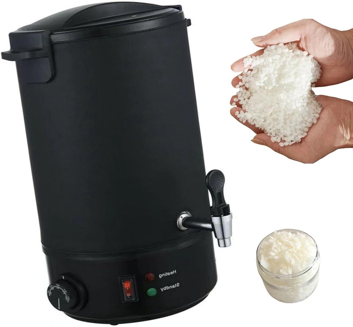 Wax Smelter - Smeltkroes Pot - Kaarsen Maken - Snelle Gietkop - 10L Capaciteit - Zwart