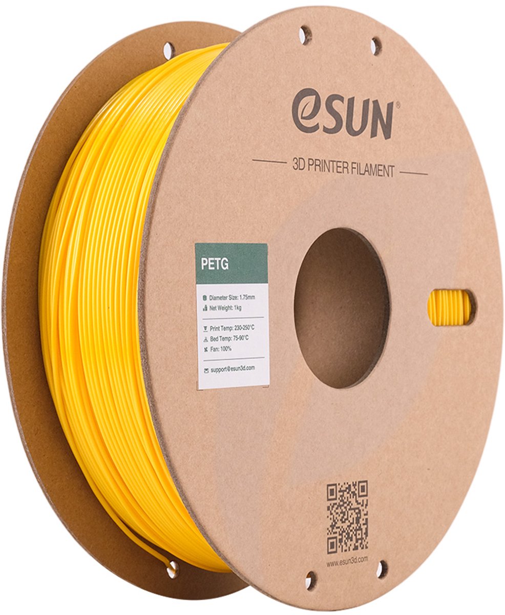 eSun PETG Massief geel / Solid yellow - 1 kg - 1.75 mm - 3D printer en 3D pen filament