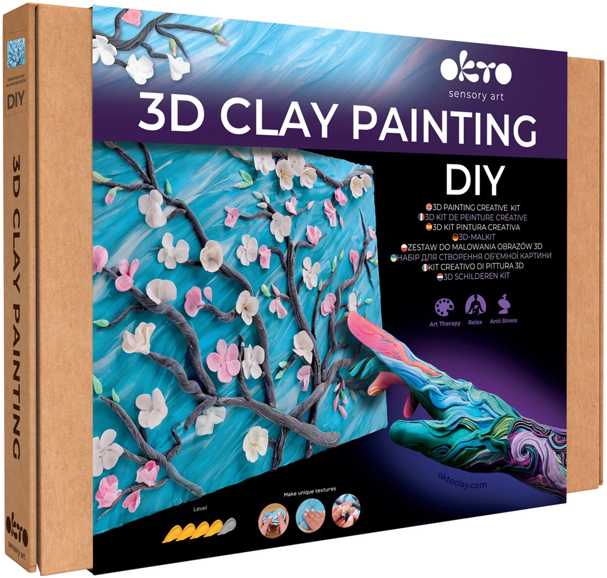 OKTO Sensory Art 3D - Amandelbloesem - Luchtdrogende Klei - 30X40Cm - 14 Jaar