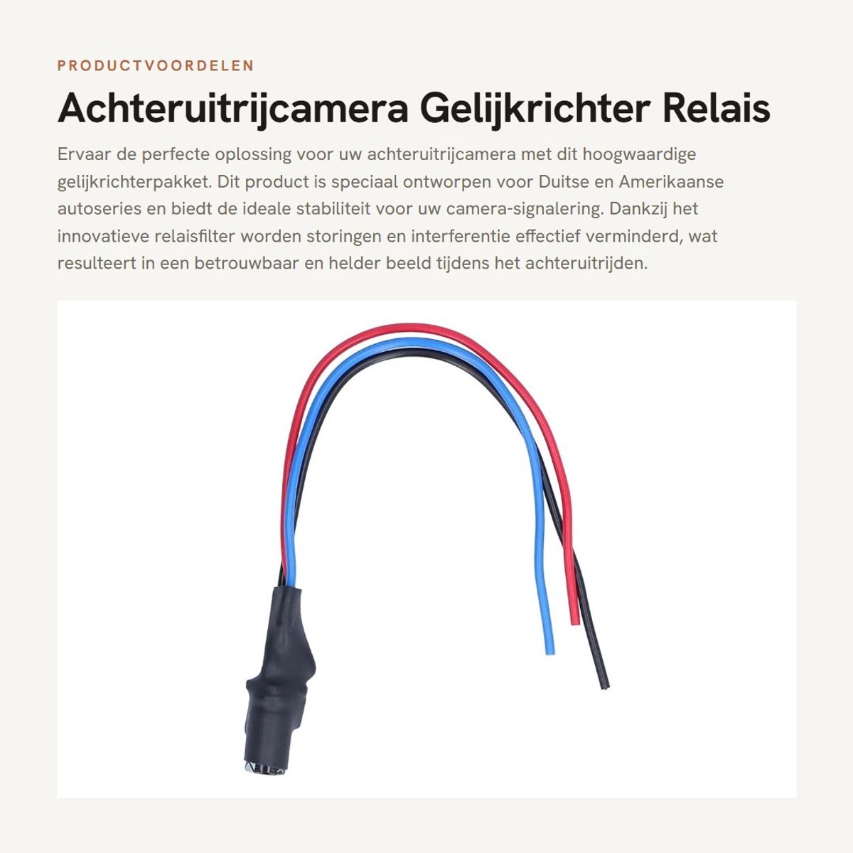Dailygoods- Signaalfilter 12V - Achteruitrijcamera Gelijkrichter - Interferentie Oplossend - PVC Materiaal - Duurzaam - Stabilisatie Spanning