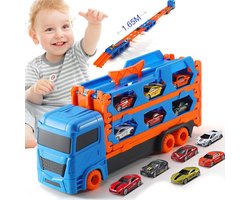 Camions jouets - Camion de transport - Camion jouet portable avec 6 voitures de course - Voitures jouets pour tout-petits et enfants