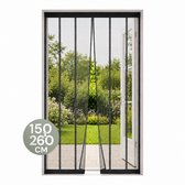 O'DADDY® Vliegengordijn Lamellenhor - 150x260 cm - Deurgordijn - Hordeur - Aanpasbaar Ontwerp - Glasvezel - Deurhor Zwart