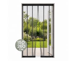 O'DADDY® Vliegengordijn Lamellenhor - 150x260 cm - Deurgordijn - Hordeur - Aanpasbaar Ontwerp - Glasvezel - Deurhor Zwart
