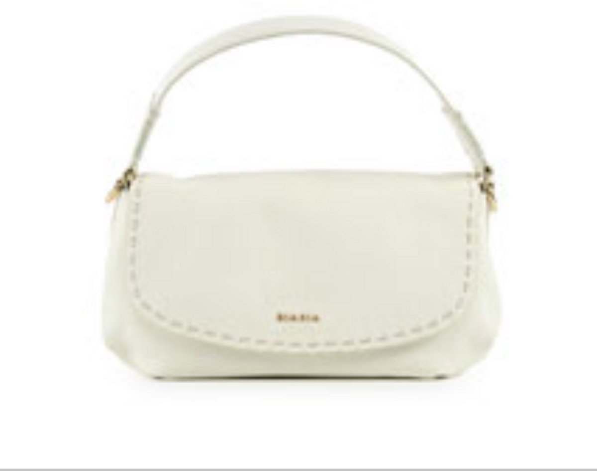 BIASIA Leren schoudertas Path Flap Bag Nero zwart