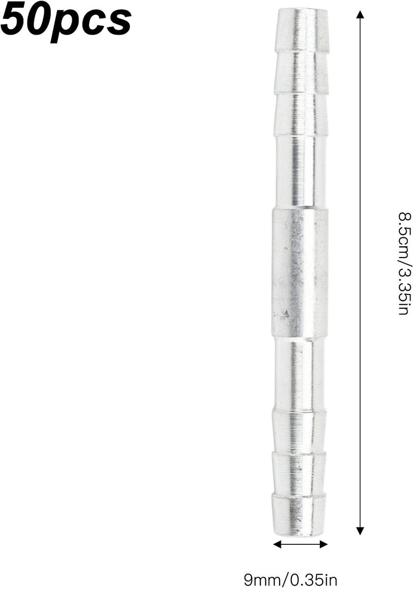 Dailygoods- Airconditioning Slangconnector 50 Stuks - Universele Slangconnector - Barb Aansluiting - Roestvrij Staal - Hoge Kwaliteit - Geen Lekkage